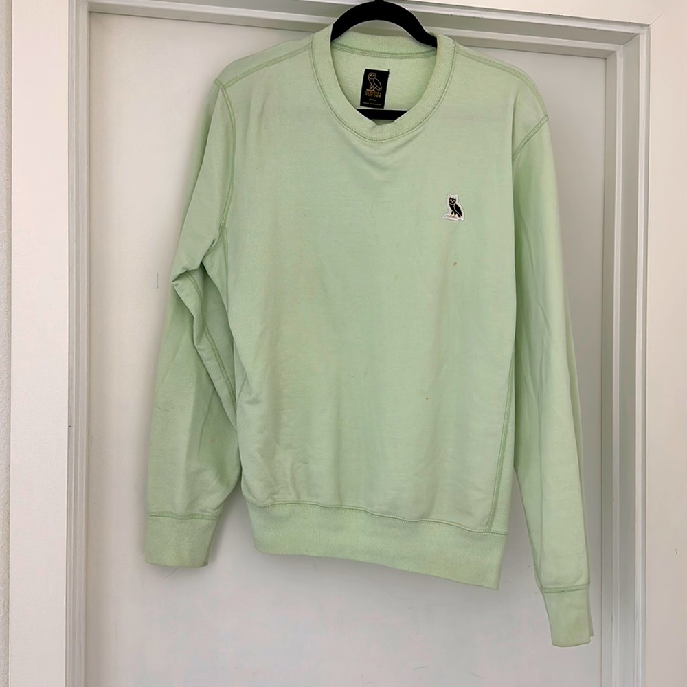 OVO Classic Owl Crewneck Sweater in Mint Green